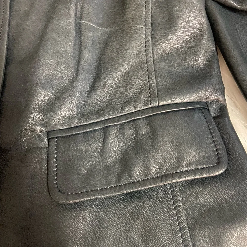 J Crew Sz S Steel Grey Leather Jacket - Picture 5 of 12
